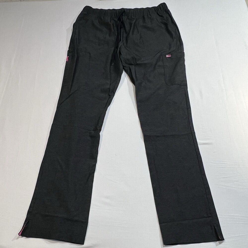 Koi Lite Stretch Medical Scrub Pants Women's Size L Tall Charcoal Grey Gray